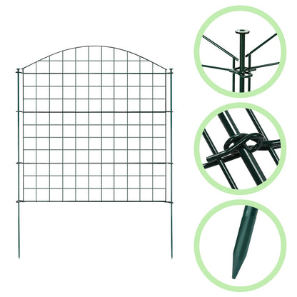 Teichzaun Gartenzaun Metall Steckzaun Set