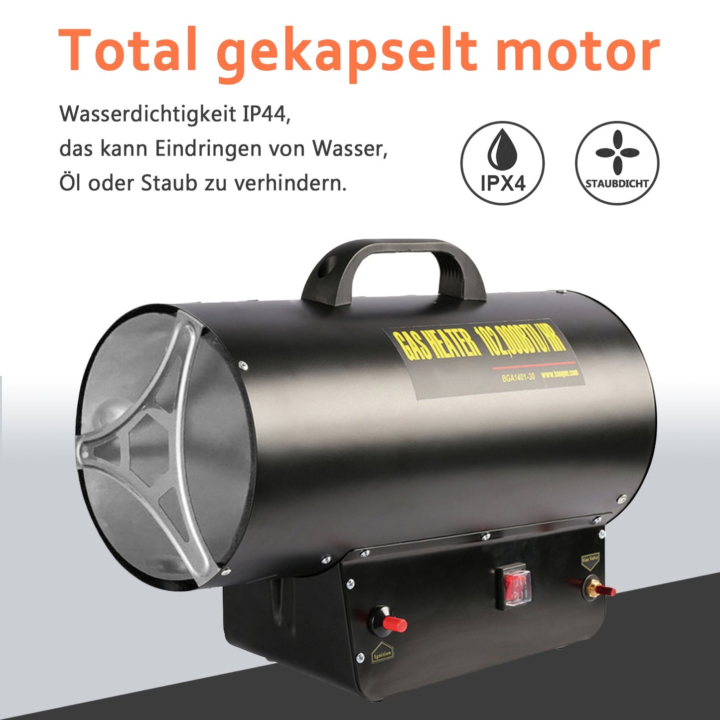 Hengda Gasheizgebläse Bauheizer Gas-Direktheizer 10-30kW Gasofen Gasheizer Heizkanone