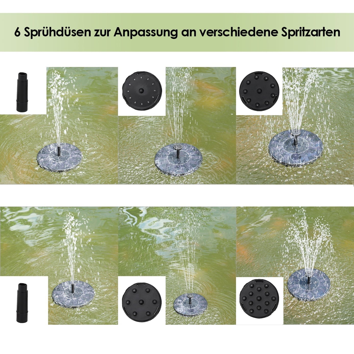 Hengda SolarPumpe solar springbrunnen Fontäne Teichpumpe Teich Wasserspiel 16cm kleiner