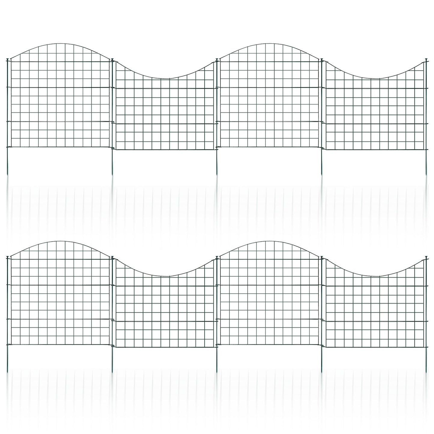 Teichzaun Gartenzaun Metall Steckzaun Set