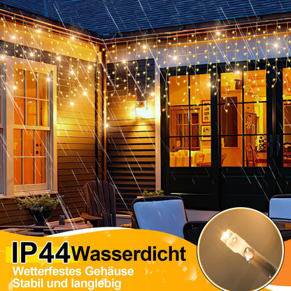 Hengda Solar Eisregen Lichterkette mit Fernbedienung 5m-15m