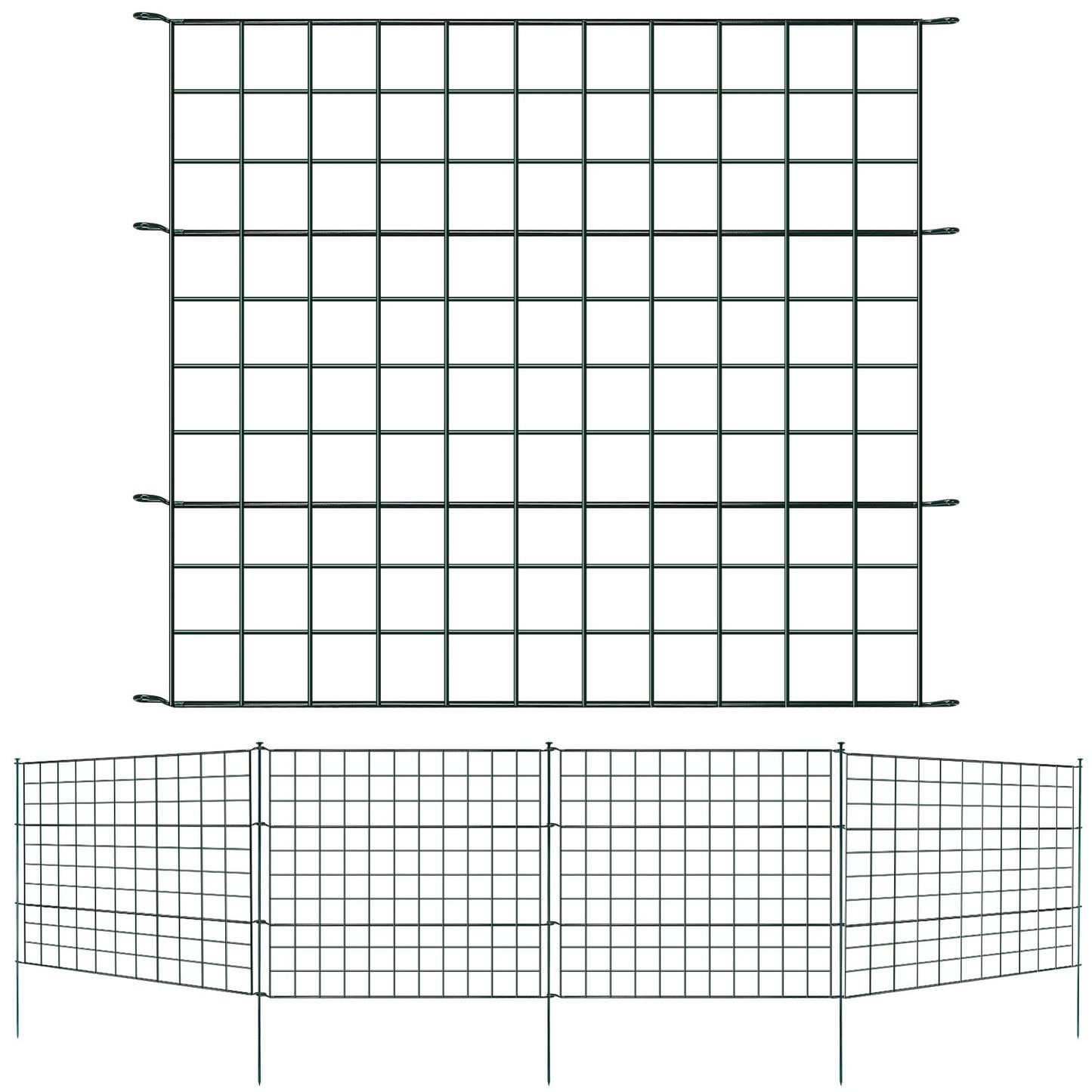 Teichzaun Gartenzaun Metall Steckzaun Set