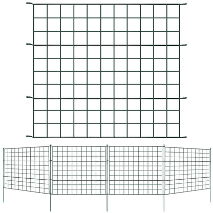Teichzaun Gartenzaun Metall Steckzaun Set