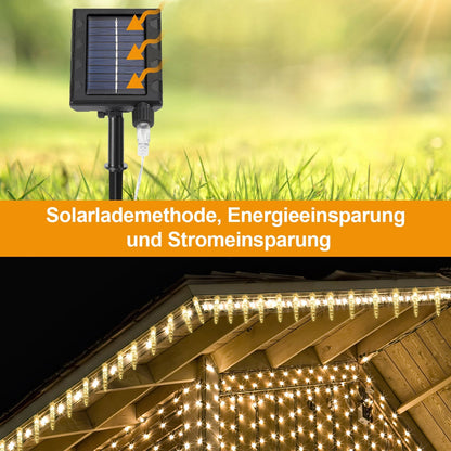 Hengda Solar Eiszapfen Lichterkette mit Fernbedienung 10m