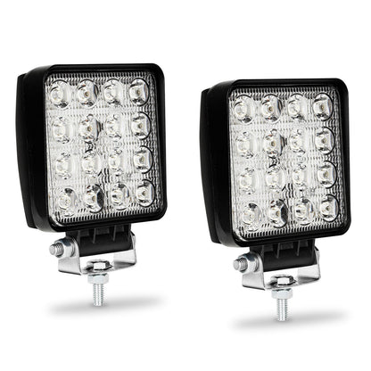 Hengda 48W LED Arbeitsscheinwerfer, IP67 Wasserdicht Rechteck Zusatzscheinwerfer, 12V 6500K LED Scheinwerfer, Rückfahrscheinwerfer