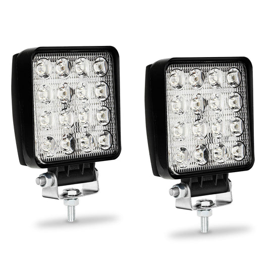 Hengda 48W LED Arbeitsscheinwerfer, IP67 Wasserdicht Rechteck Zusatzscheinwerfer, 12V 6500K LED Scheinwerfer, Rückfahrscheinwerfer