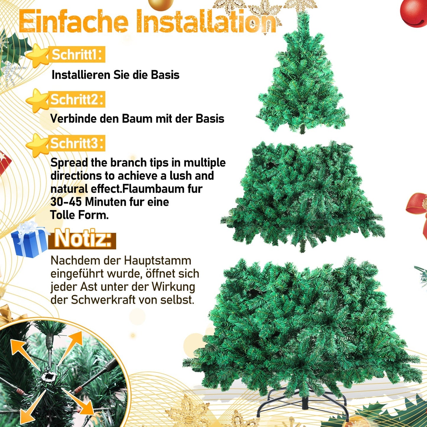 Hengda Weihnachtsbaum Künstlicher mit Beleuchtung