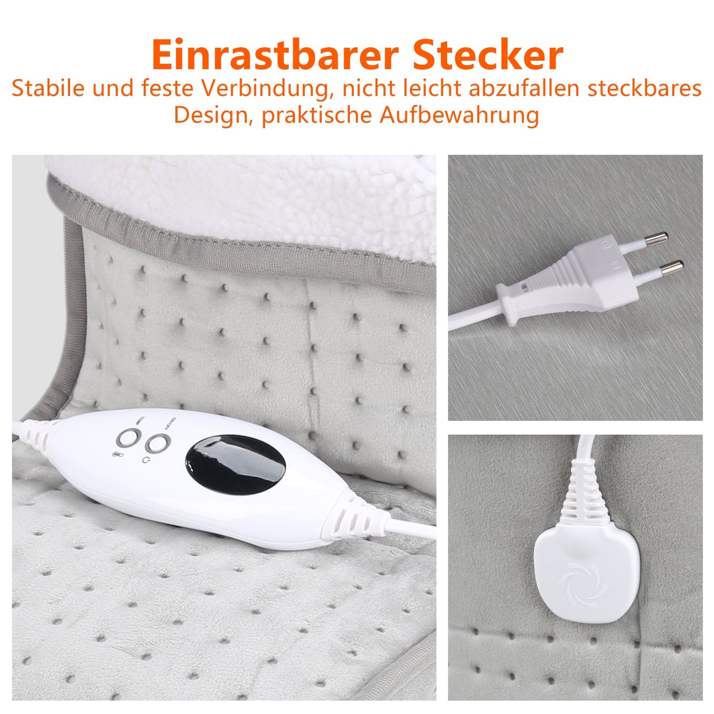 Hengda Fußwärmer Fußheizung Heizschuh 220-240V Fusswärmegerät elektrisch VDE-Netzkabel