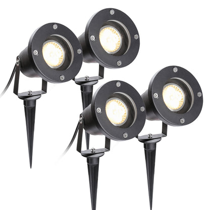 Online-Shop von Hengda GU10 4W Gartenstrahler 4 Stück wasserdicht COB Led Garten Beleuchtung Strahler Warmweiß mit Erdspieß IP65