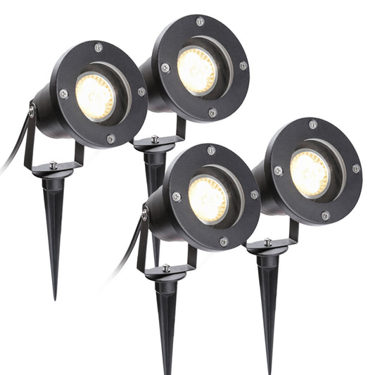 Online-Shop von Hengda GU10 4W Gartenstrahler 4 Stück wasserdicht COB Led Garten Beleuchtung Strahler Warmweiß mit Erdspieß IP65