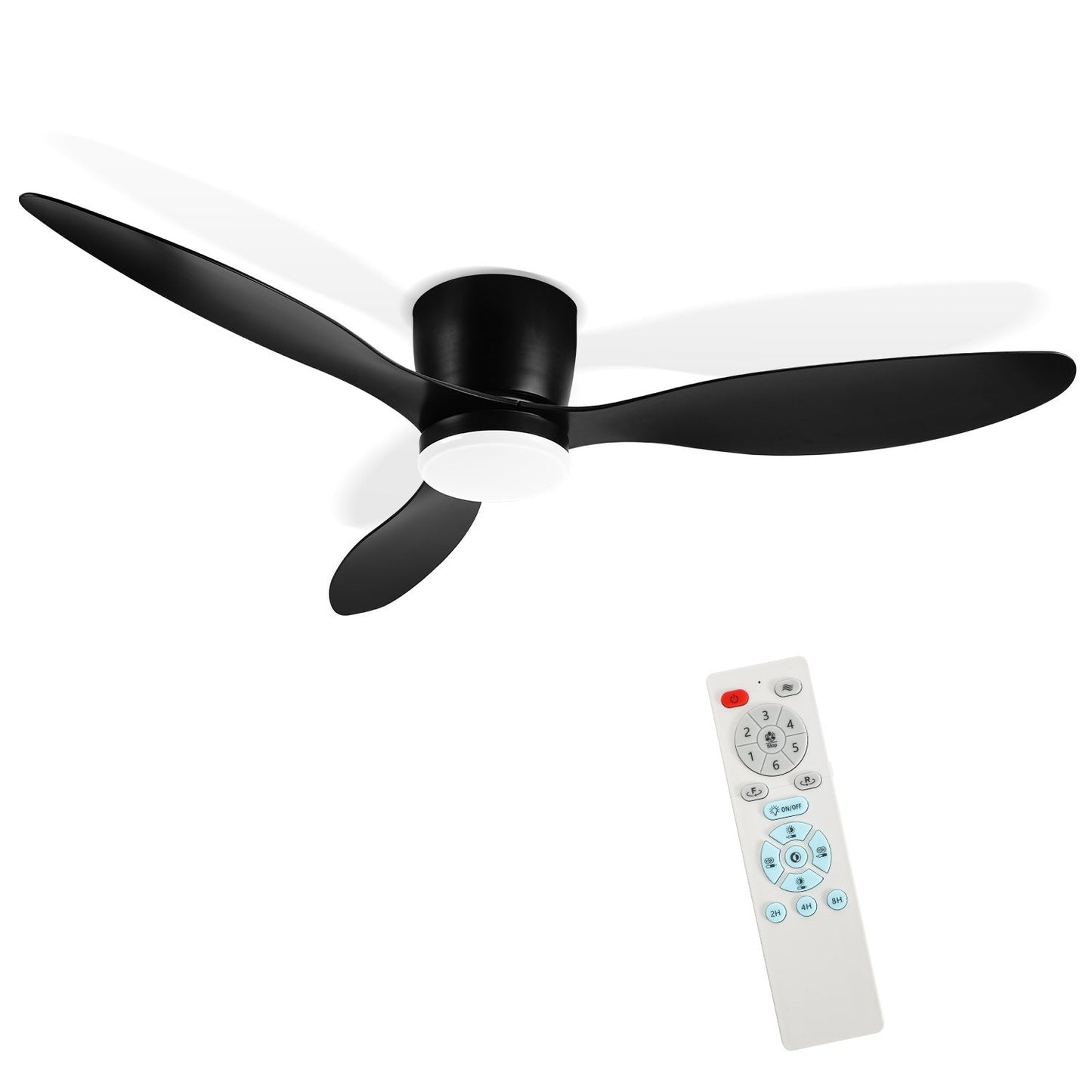 Hengda Deckenventilator Mit Beleuchtung, 132cm, LED Ventilator Deckenlampe, Umkehrsfunktion, 6 Geschwindigkeiten