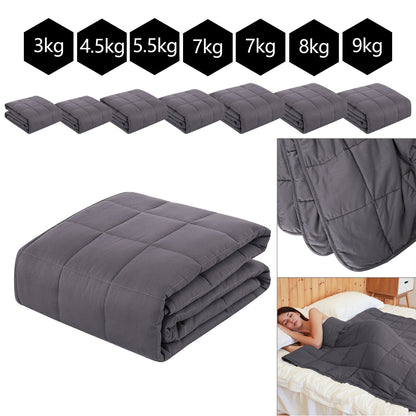 Hengda Gewichtsdecke Weighted Blanket 3-9kg Erwachsene Therapiedecke mit Deckenbezug