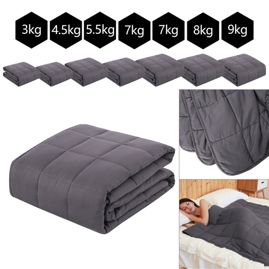 Hengda Gewichtsdecke Weighted Blanket 3-9kg Erwachsene Therapiedecke mit Deckenbezug
