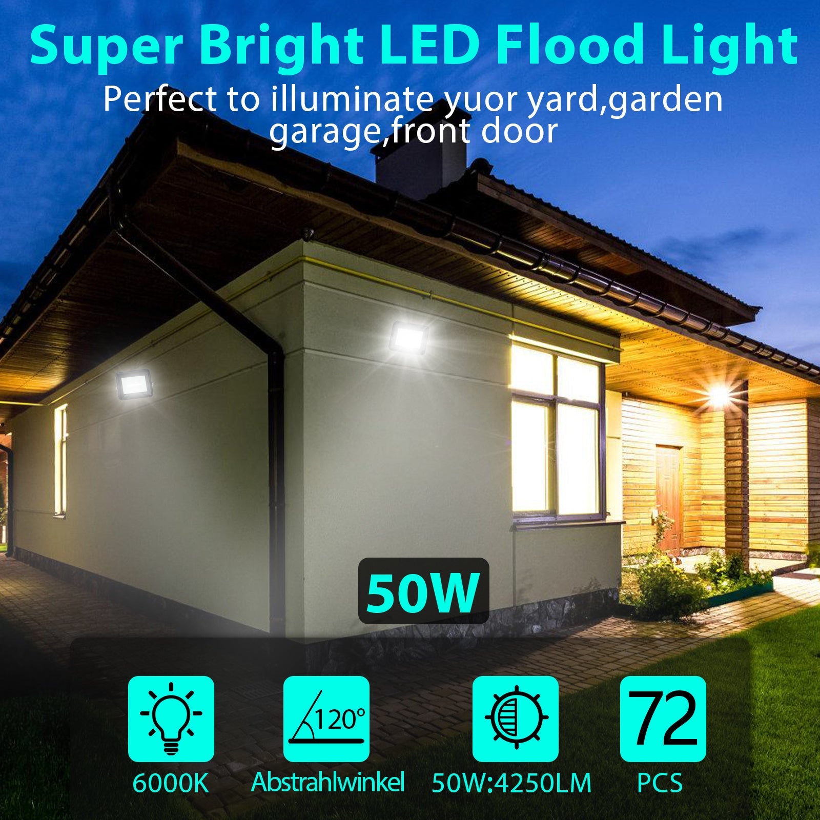 Hengda LED Strahler, 20/30/50/100W LED Fluter, Warmweiß/Kaltweiß Außenstrahler, IP66 Scheinwerfer (kein Stecker)
