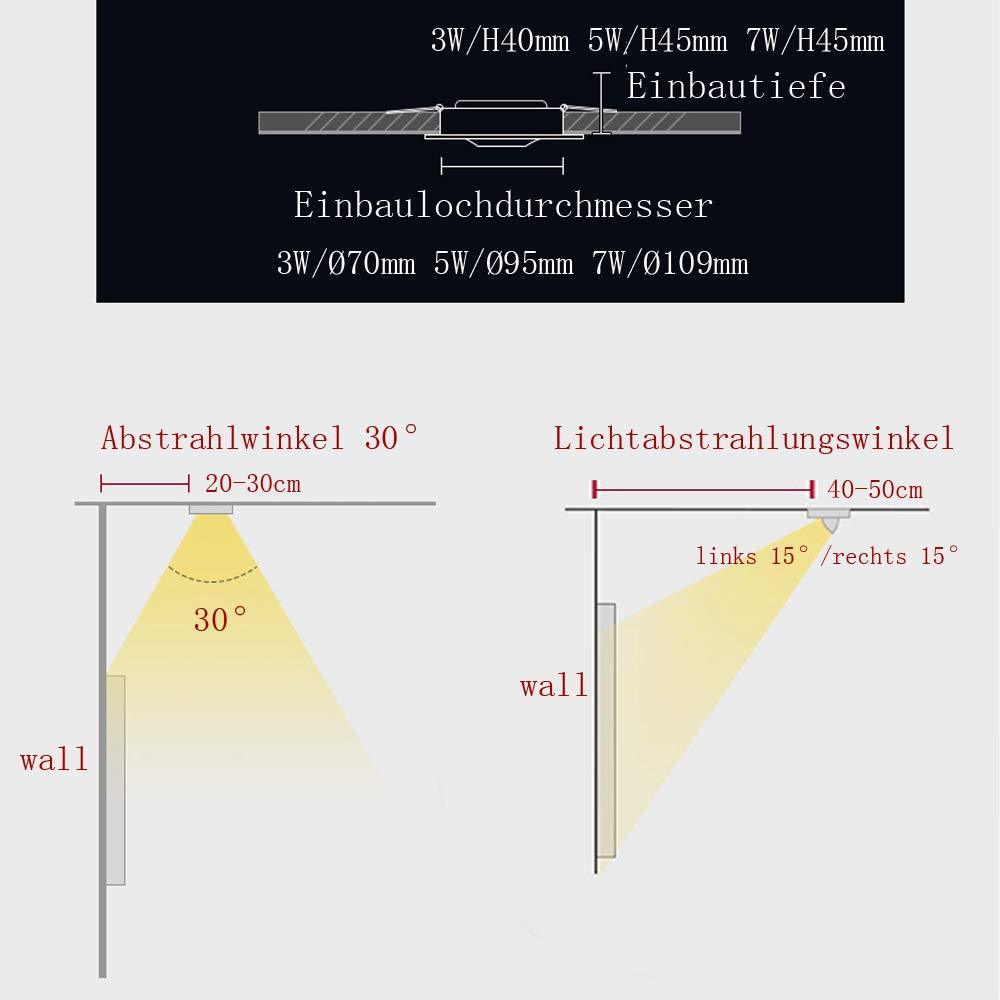Hengda 3W/5W/7W Dimmbar Warmweiß/Dimmbar Kaltweiß led einbauleuchten