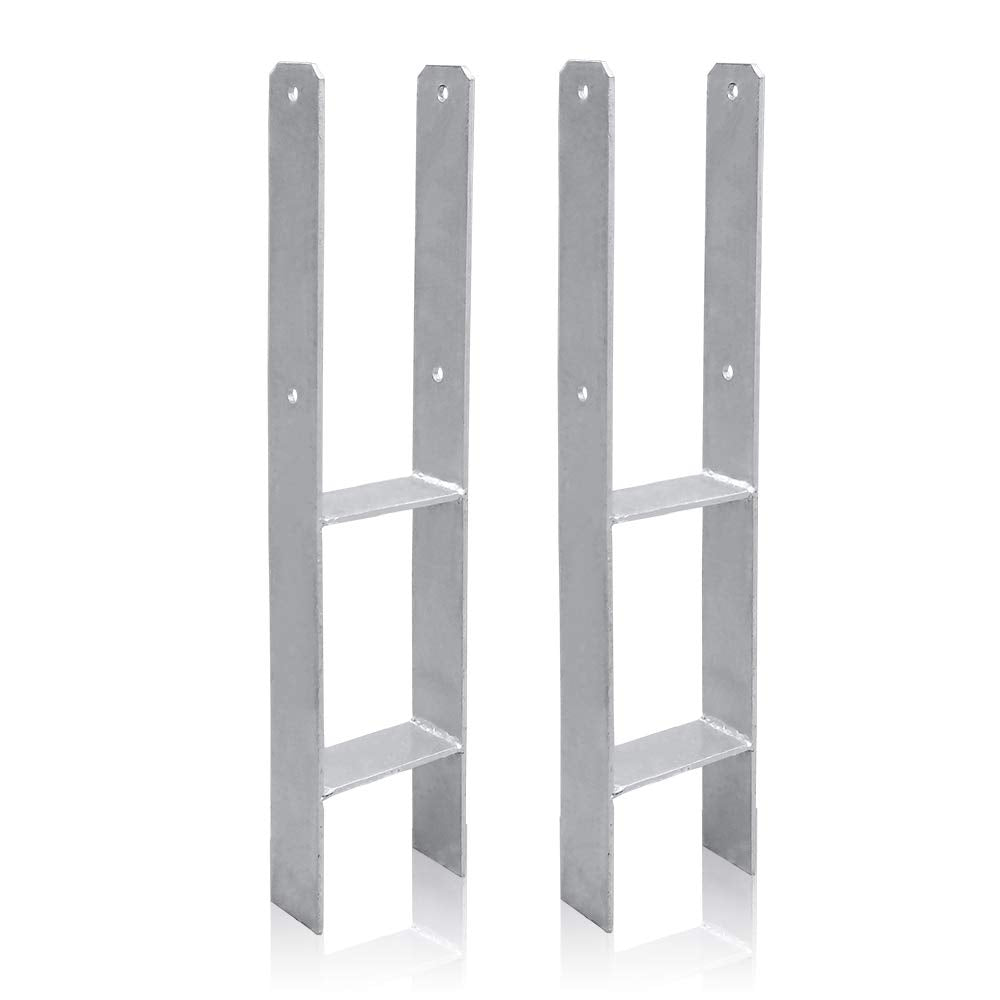 Hengda 2 Stück H Pfostenträger Feuerverzinkt 600 mm | H-Anker zum Einbetonieren | Pfostenanker für Zaun, Carport & Pergola | Stabiler Betonanker für Holzpfosten