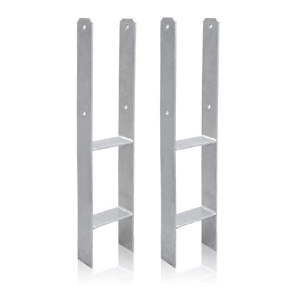 Hengda 2 Stück H Pfostenträger Feuerverzinkt 600 mm | H-Anker zum Einbetonieren | Pfostenanker für Zaun, Carport & Pergola | Stabiler Betonanker für Holzpfosten