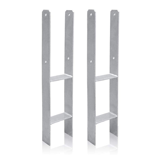 Hengda 2 Stück H Pfostenträger Feuerverzinkt 600 mm | H-Anker zum Einbetonieren | Pfostenanker für Zaun, Carport & Pergola | Stabiler Betonanker für Holzpfosten