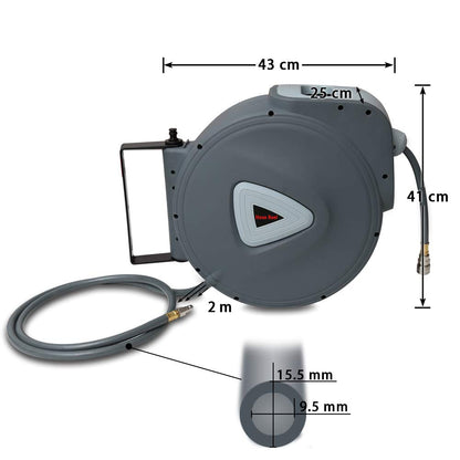 Druckluftschlauch 30m PVC-Gewebe Schlauchaufroller 2m Anschlusschlauch