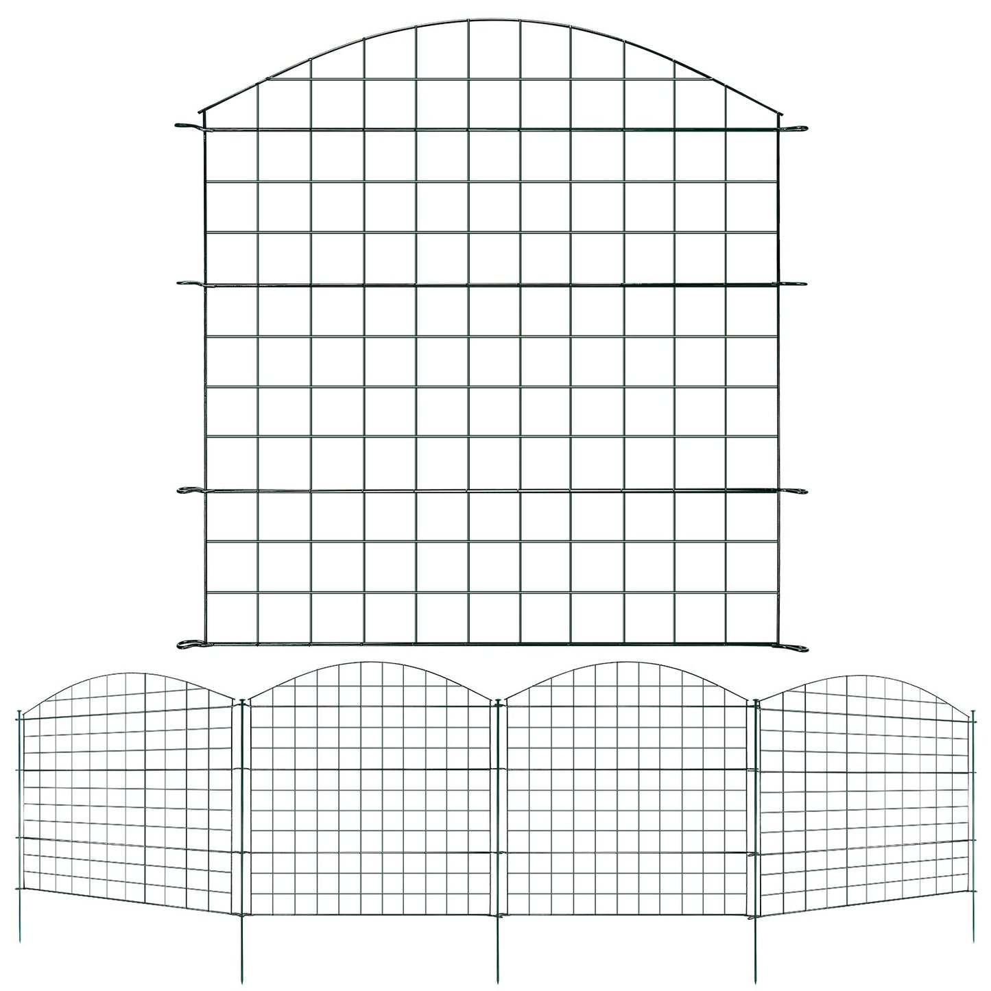Teichzaun Gartenzaun Metall Steckzaun Set