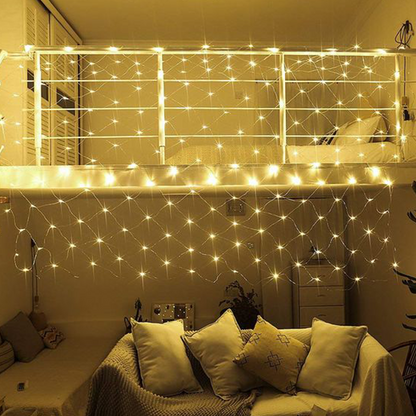 Hengda LED Lichternetz Lichtervorhang Lichterkette Außenlichterkette Strip 8 Modi