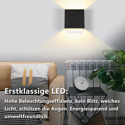 Hengda LED Wandlampe Effektleuchte IP65 Außen Up down Light Deko Wandleuchte 7W/12W