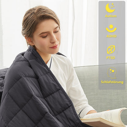 Hengda Gewichtsdecke Weighted Blanket 3-9kg Erwachsene Therapiedecke mit Deckenbezug