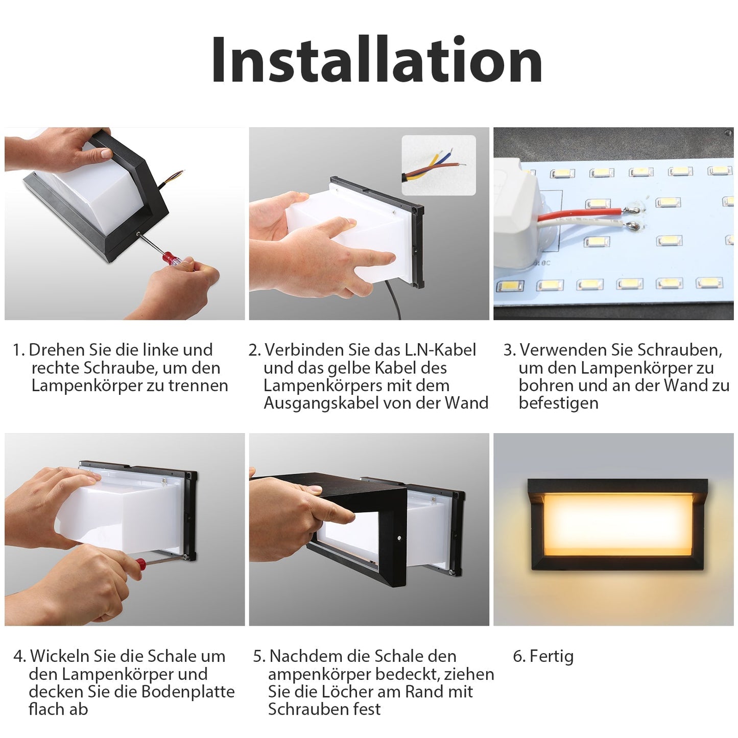 Hengda LED Wandleuchte 18W LED Wandlampe Sensor Wandleuchte IP65 Außenleuchte mit Bewegungsmelder