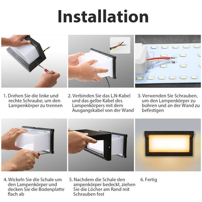 Hengda LED Wandleuchte 18W LED Wandlampe Sensor Wandleuchte IP65 Außenleuchte mit Bewegungsmelder