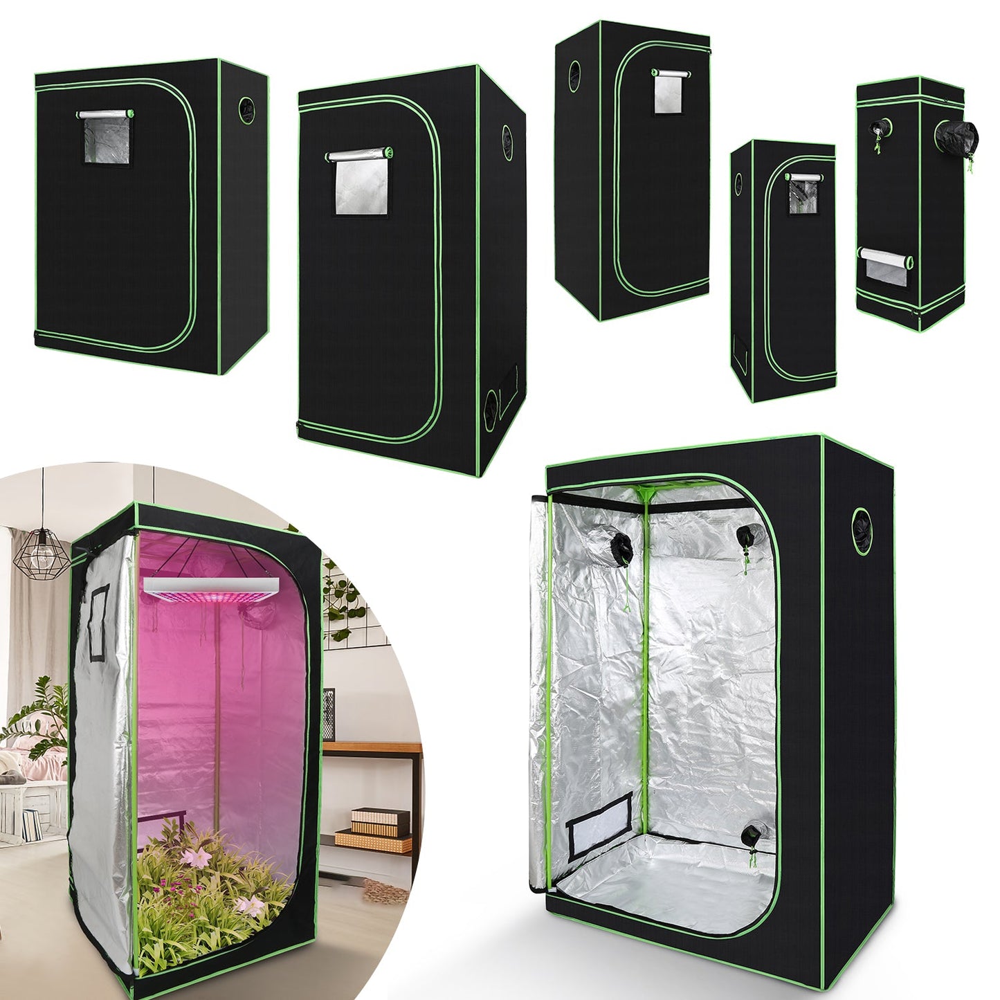 Hengda Growbox Pflanzenzelt Gewächszelt Indoor Darkroom Gewächshaus Growzelt Drahtloch