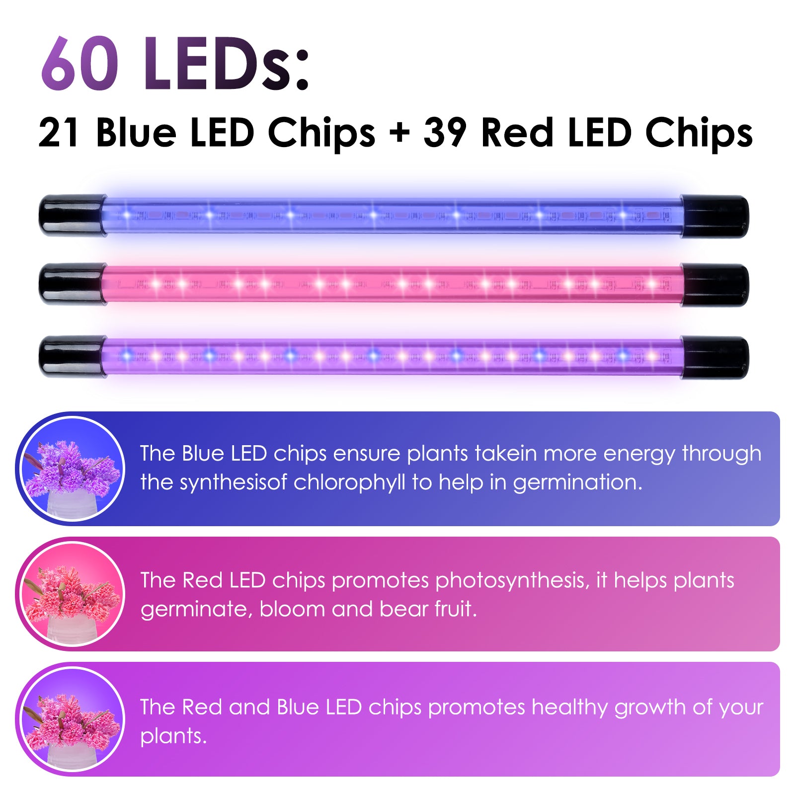40W/30W 4/3 Köpfe LED Pflanzenlampe