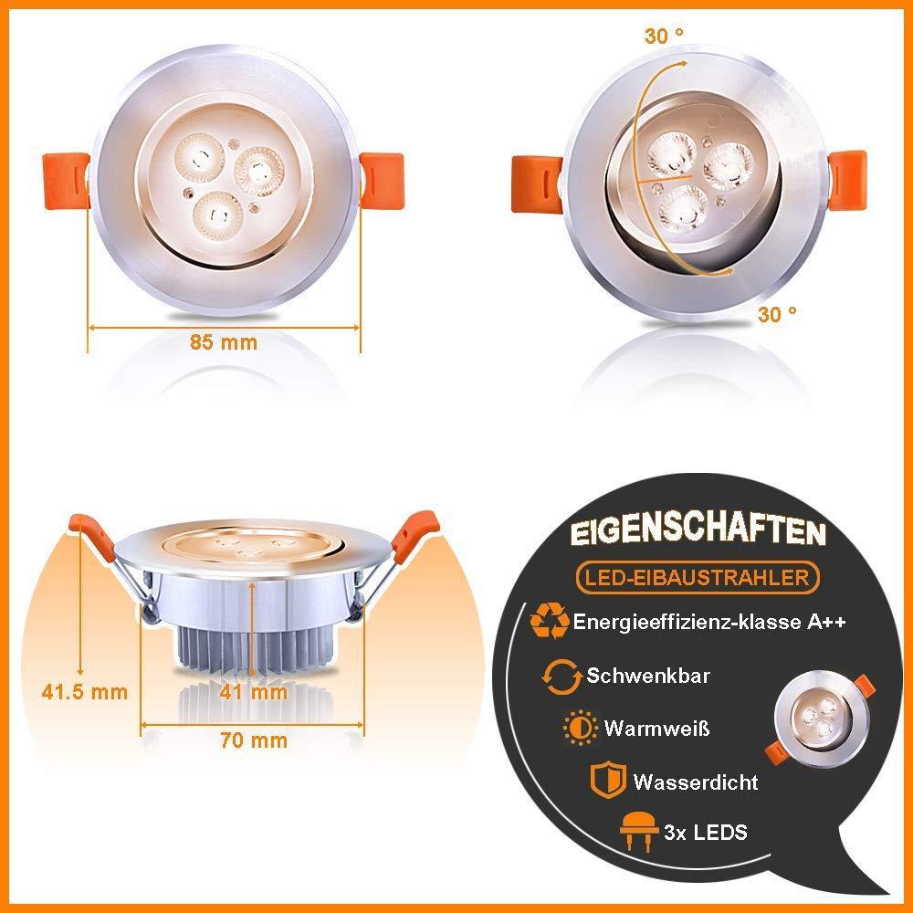 Hengda 3W/5W/7W Dimmbar Warmweiß/Dimmbar Kaltweiß led einbaustrahler