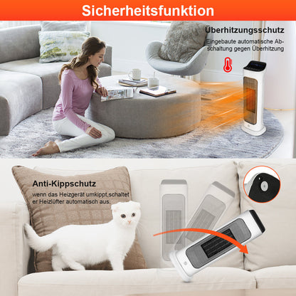 Hengda Heizlüfter Thermostat Heizgerät Heater Schlafzimmer 2000W Heizung Keramik Timer