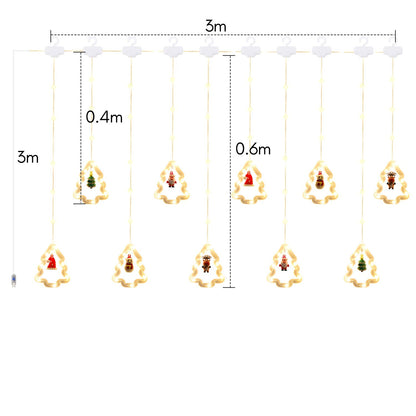 Hengda LED Weihnachtsbeleuchtung Lichtervorhang 3M