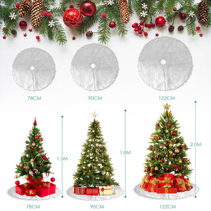 Hengda Weihnachtsbaumdecke Plüsch 78/90/122cm Weihnachtsbaumteppich Christbaumdecke