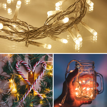 Hengda LED Lichterkette Warmweiß Kaltweiß Bunt Wasserdichte IP44 8 Modi Lichterkette für Party, Garten, Weihnachten