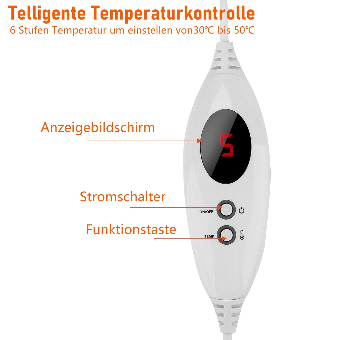 Hengda Fußwärmer Fußheizung Heizschuh 220-240V Fusswärmegerät elektrisch VDE-Netzkabel