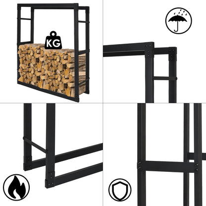 Hengda Kaminholzregal Kaminholzständer Metall für Innen Außen Holzlager Brennholzregal