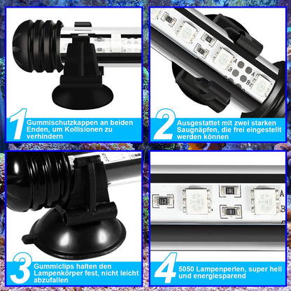 Hengda LED Aquarium Beleuchtung18cm-112cm Aquarium Lampe RGB Aquariumleuchte