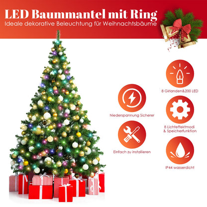 Hengda 200/280 LED Lichterkette Dekobeleuchtung Weihnachtsbaum Weihnachten Tannenbaum