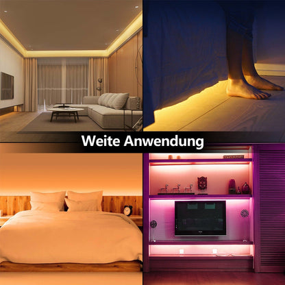 Hengda LED Strip RGB LED Streifen LED Streifenlichter 30 LED 12V Selbstklebend mit 44 Tasten Fernbedienung IP20 LED Band Flexibel für Haus Party Küche [Energieklasse F]