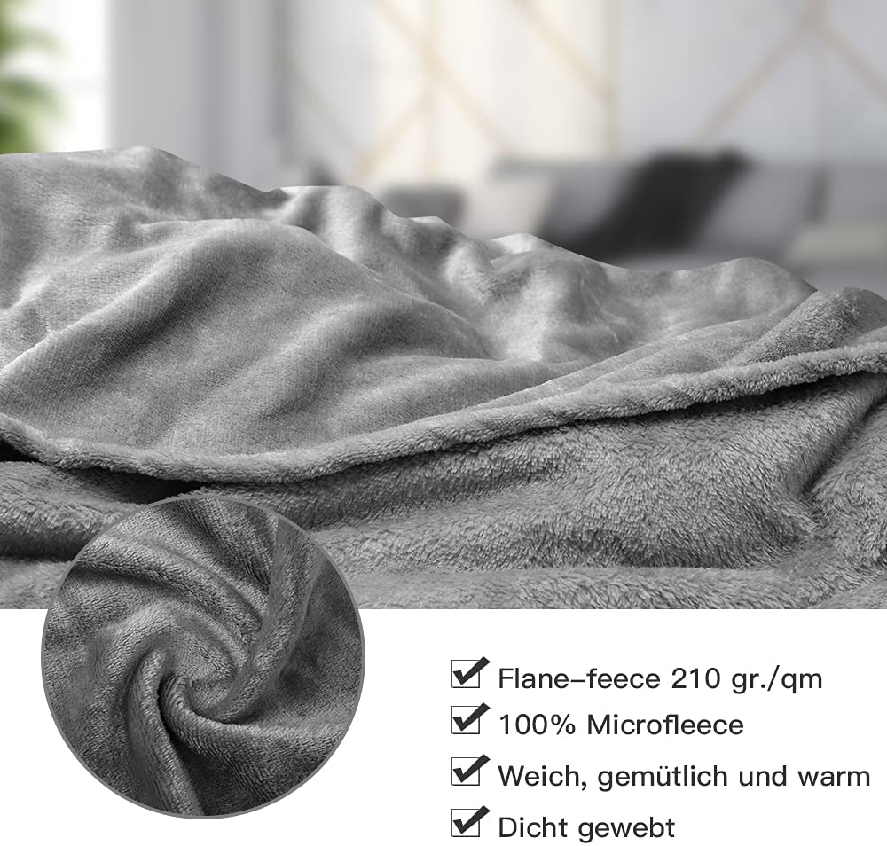 Hengda Kuscheldecke Wende Plüsch Decke Fleecedecke Bettüberwurf Wohndecke Flanell
