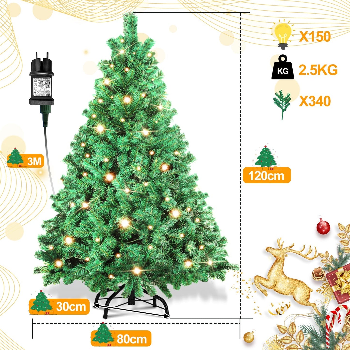 Hengda Weihnachtsbaum Künstlicher mit Beleuchtung