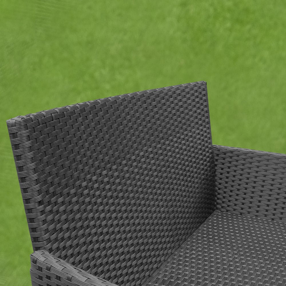 Hengda Schwarz Poly Rattan Gartenmöbel Sitzgruppe Essgruppe für 3-4 Personen