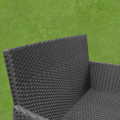 Hengda Schwarz Poly Rattan Gartenmöbel Sitzgruppe Essgruppe für 3-4 Personen