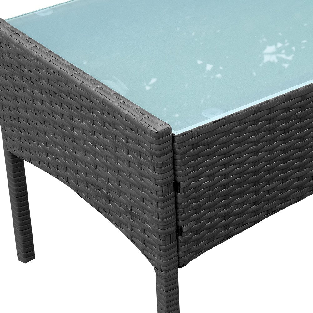 Hengda Schwarz Poly Rattan Gartenmöbel Sitzgruppe Essgruppe für 3-4 Personen