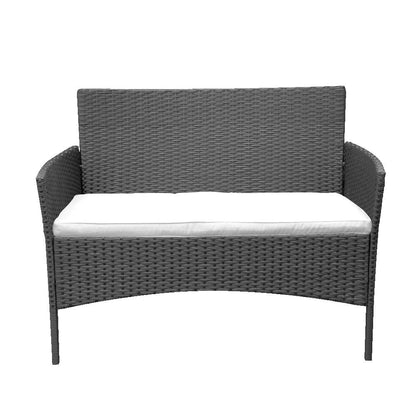 Hengda Schwarz Poly Rattan Gartenmöbel Sitzgruppe Essgruppe für 3-4 Personen