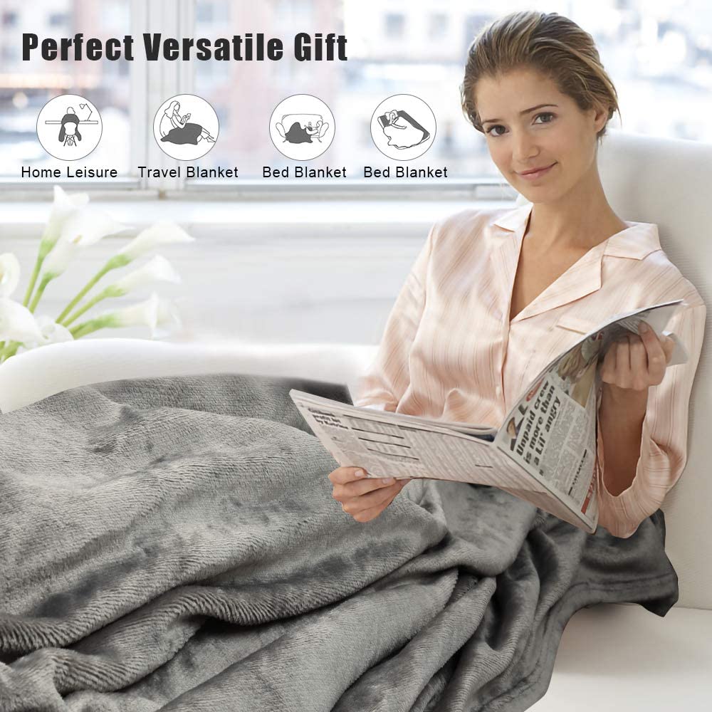 Hengda Kuscheldecke Wende Plüsch Decke Fleecedecke Bettüberwurf Wohndecke Flanell