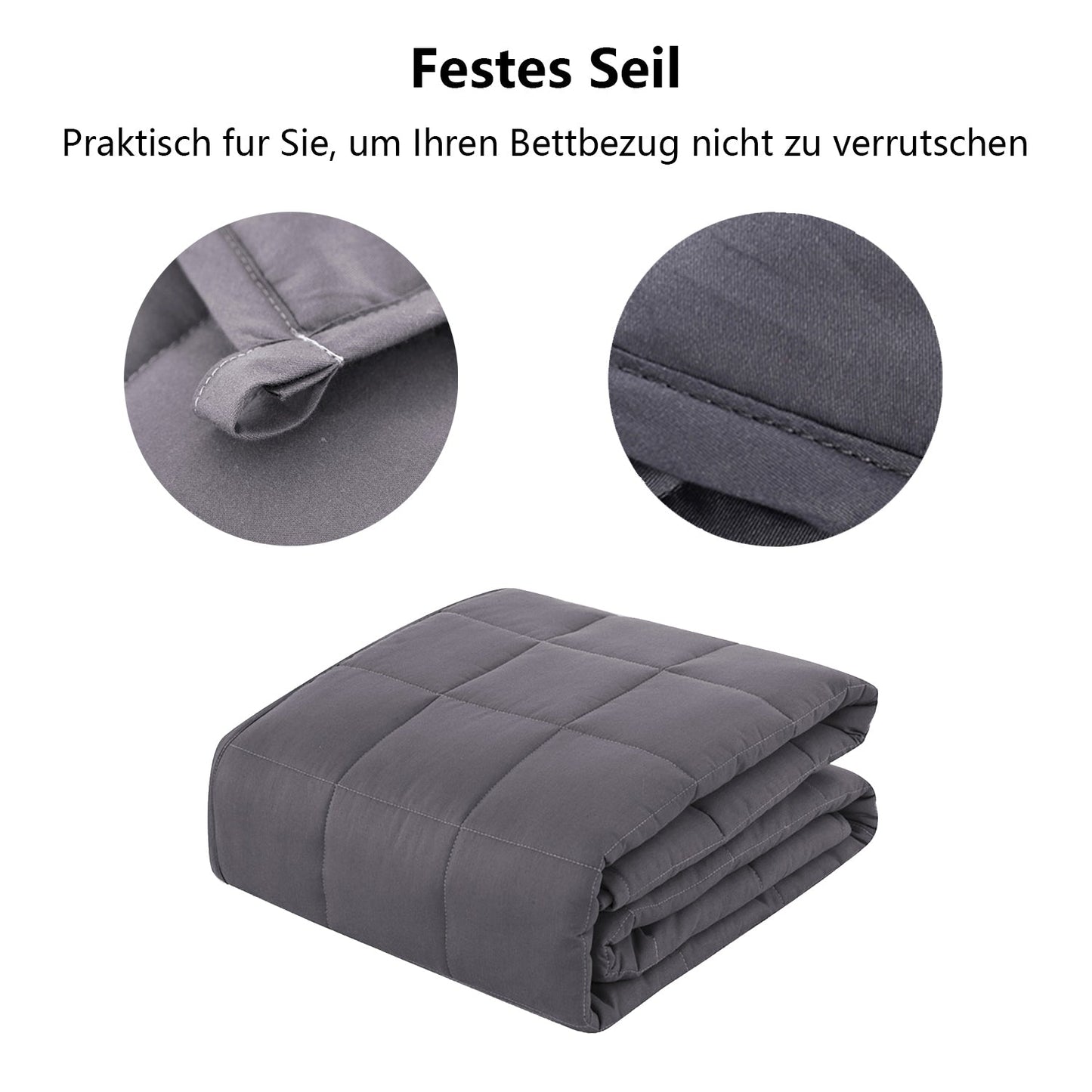 Hengda Gewichtsdecke Weighted Blanket 3-9kg Erwachsene Therapiedecke mit Deckenbezug