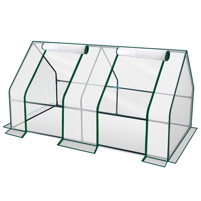 Hengda Gewächshaus Klein 180×90×90 cm | Foliengewächshaus mit UV-beständiger PE-Plane | Tomatenhaus Treibhaus für Balkon, Garten & Frühbeet Pflanzenanzucht